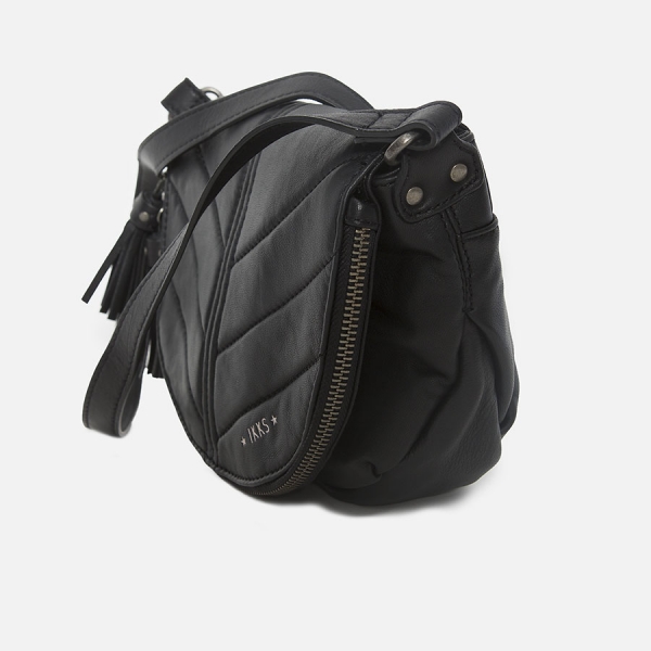 WAY by IKKS Gotham Glam leather saddlebag noir