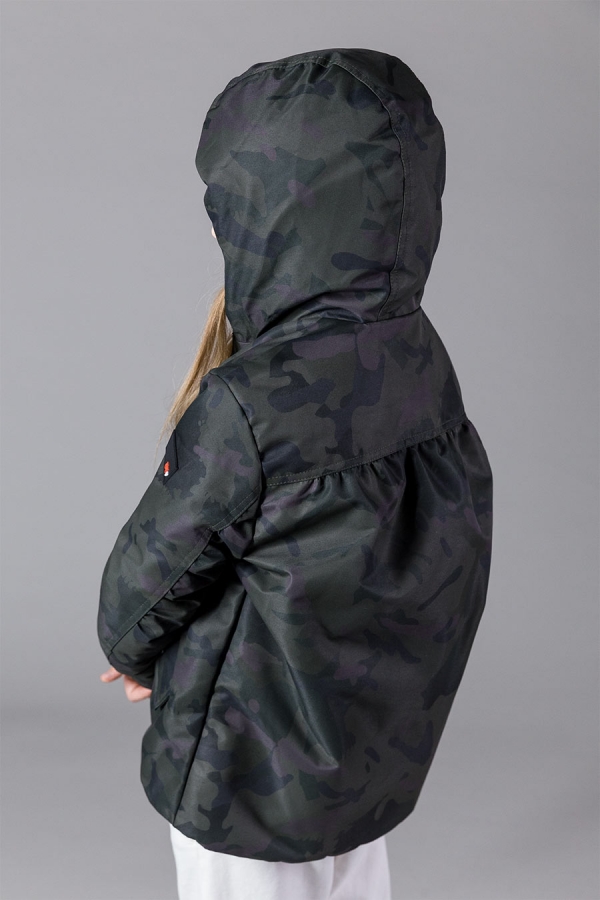 OOF girls color reversible winterjacket army print