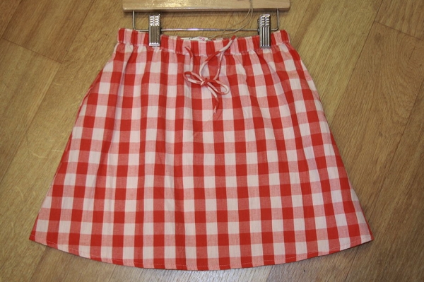nice things checked skirt cuadros vichy intense orange