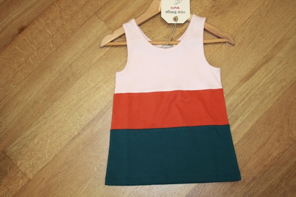 nice things ärmelloses colorblock T-Shirt/Top Canalé tricolor