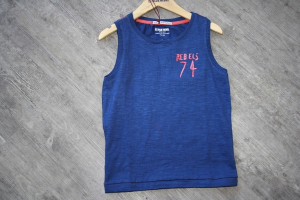 Blue Rebel spot on boys tanktop/singlet royal
