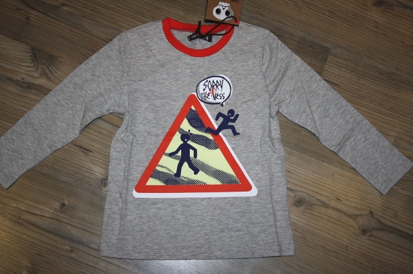 Sorry4theMess longsleeve road sign gris chiné