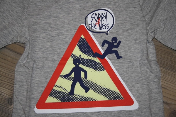 Sorry4theMess longsleeve road sign gris chiné