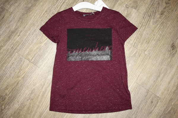 Geisha short sleeved tee burgundy light sparkle