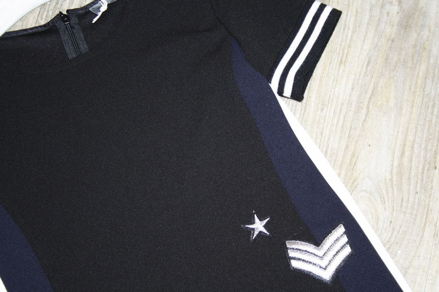 Geisha short sleeved sailor dress black