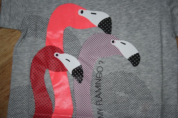 Sorry4theMess T-Shirt "Flamingo" gris chiné moyen