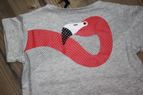 Sorry4theMess T-Shirt "Flamingo" gris chiné moyen