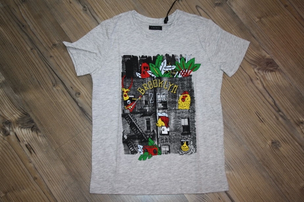 IKKS garcon city black t-shirt "Brooklyn" gris chiné