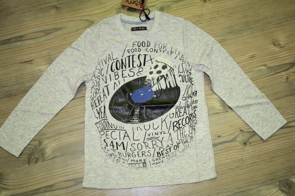 Sorry4theMess longsleeve "Food for Life" gris chiné moyen