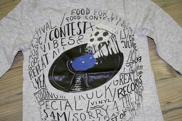 Sorry4theMess longsleeve "Food for Life" gris chiné moyen