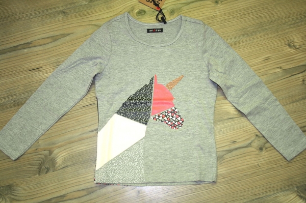 Sorry4theMess longsleeve "unicorn" gris chiné moyen