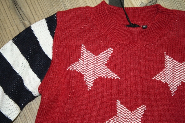IKKS cargo knitted pullover "stars and stripes" bordeaux