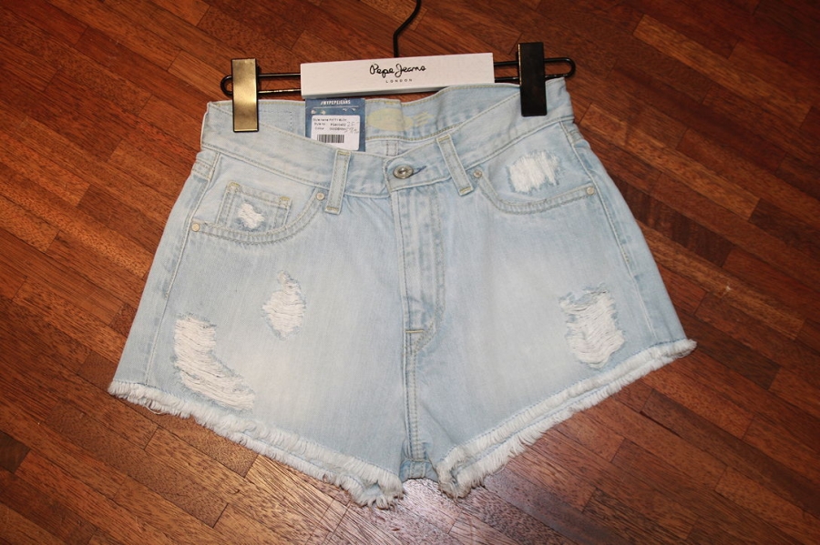 Pepe Jeans Teen high waisted denim shorts Patty bleach