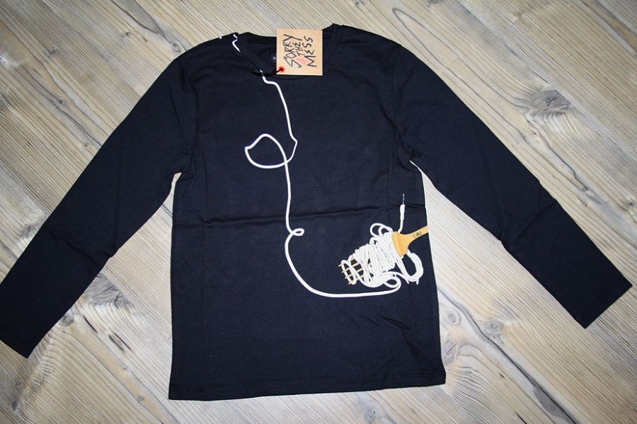 Sorry4theMess Langarmshirt "Kabel-Salat" noir
