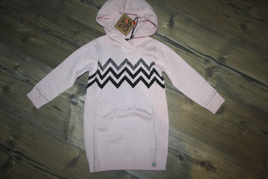 Sorry4theMess Kapuzen-Strickkleid rose poudre