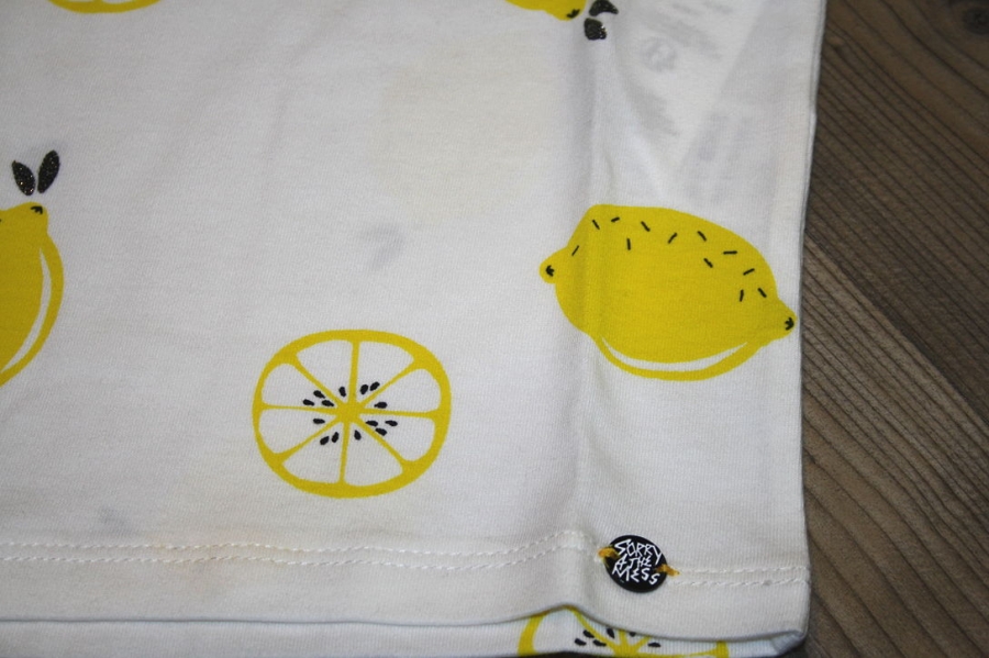 Sorry4theMess t-shirt "citron" blanc cassé