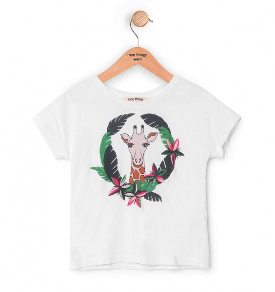 nice things T-Shirt Giraffe Circle white