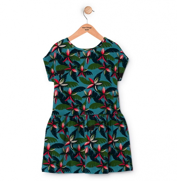 nice things jerseydress "Crazy Jungle" aquamarine