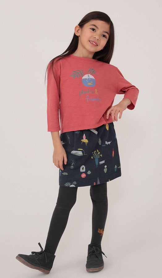 nice things short jerseyskirt "Mascottes Print" navy