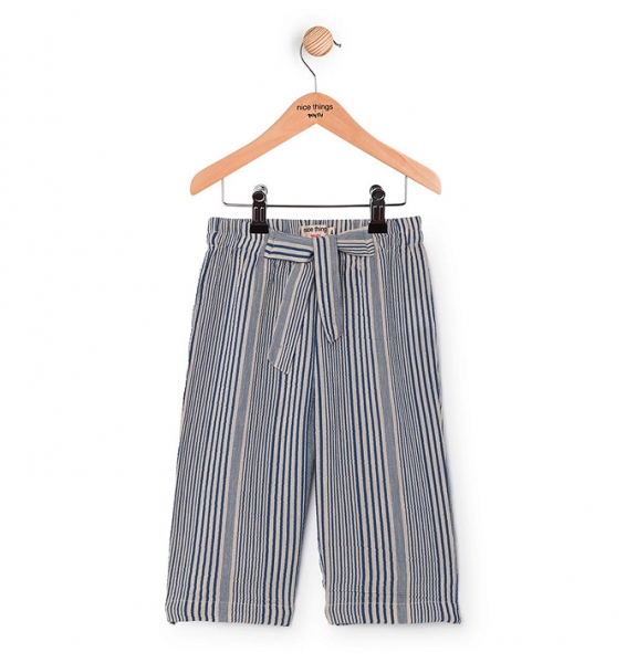 nice things striped sailor trousers ink blue