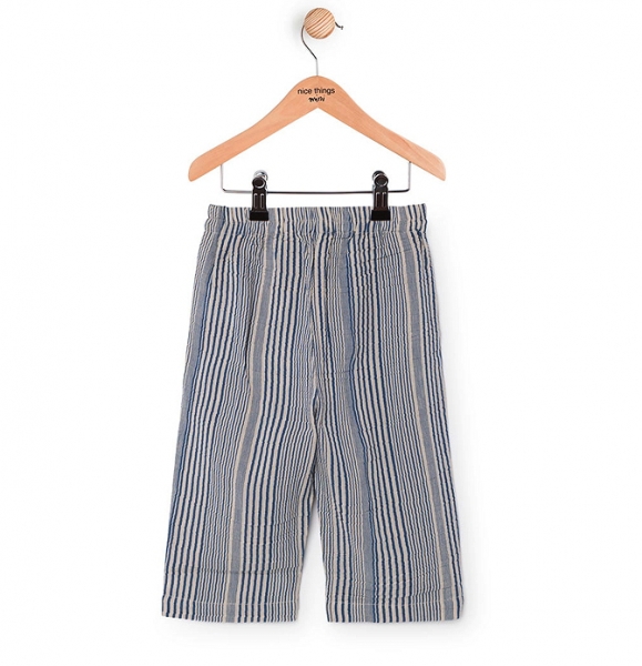 nice things striped sailor trousers ink blue