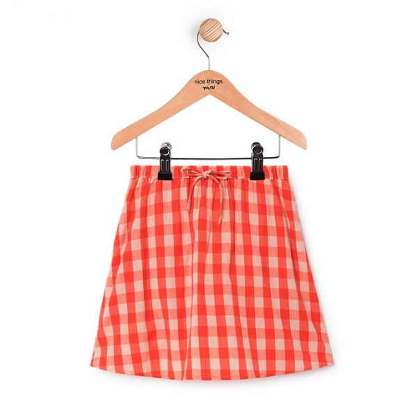 nice things checked skirt cuadros vichy intense orange