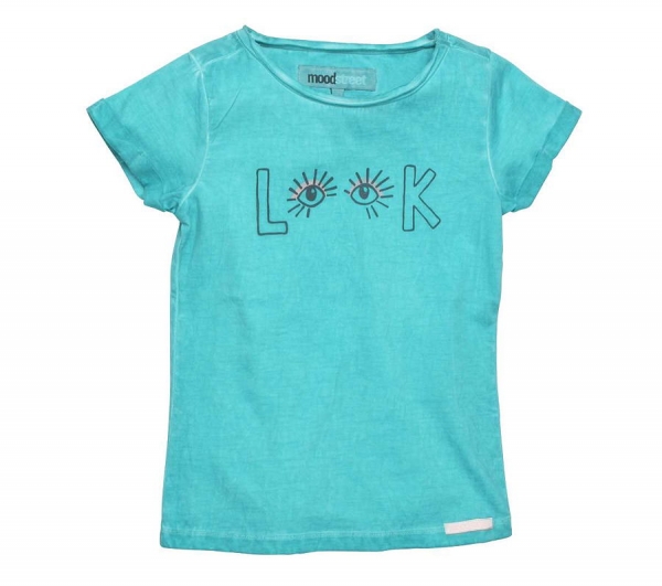 moodstreet t-shirt "LOOK" warm turquoise