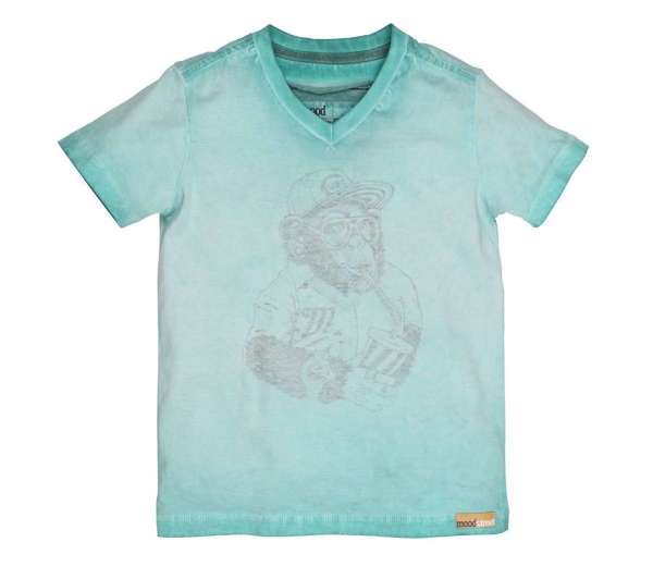 moodstreet t-shirt animal washed turquoise