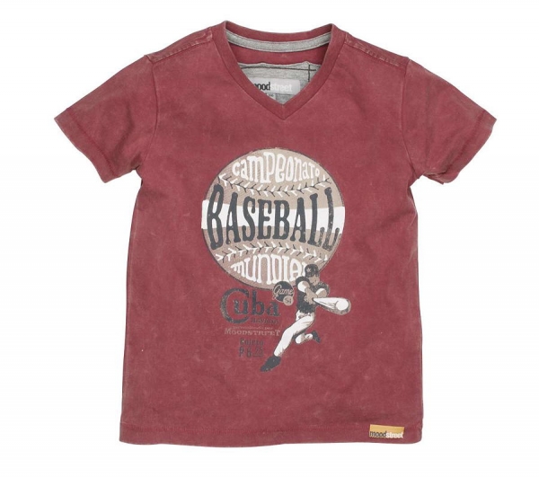 moodstreet t-shirt baseball washed grape