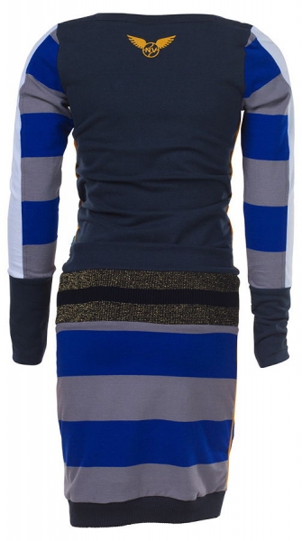 Ninni Vi longsleeved jerseydress blockstripe blue/surf the web