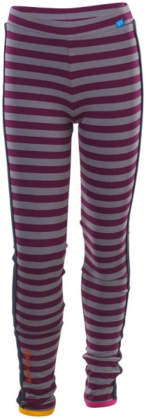 Ninni Vi stripy leggings dark red/purple pot