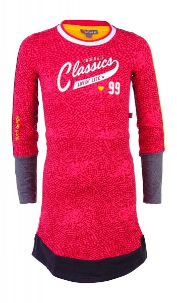 Ninni Vi longsleeved jerseydress "Classics" AOP pink