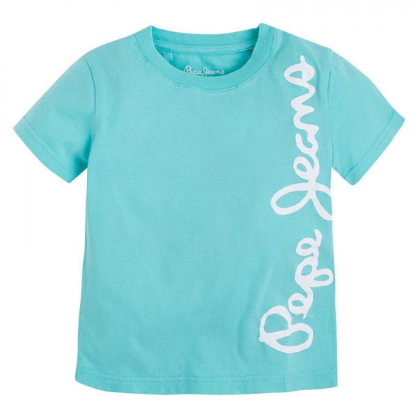 Pepe Jeans logo t-shirt Waldo short aqua