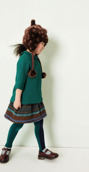 Oilily woven jacquard skirt Sparkle stripe brown