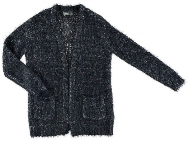 Geisha knitted long cardigan Leah navy combi