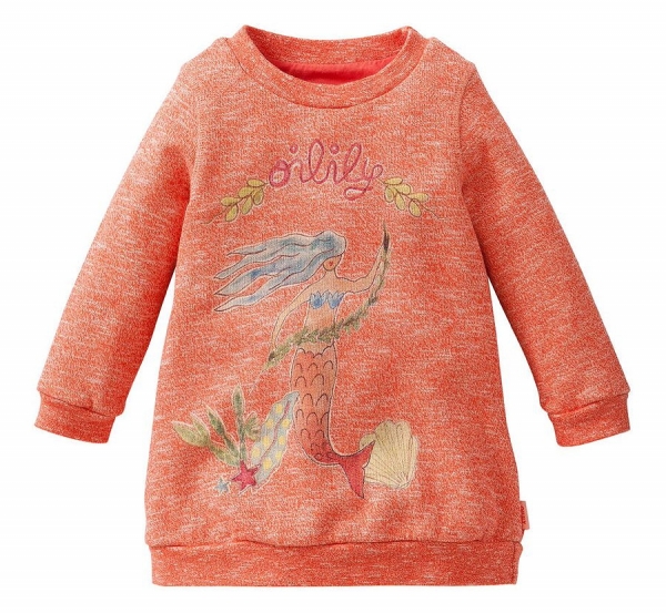 Oilily sweatdress Huppel coral melee with mermaid pink