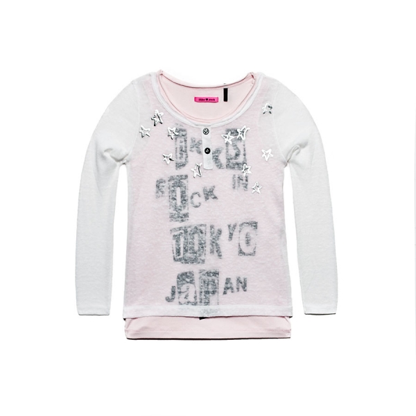 IKKS city black 2in1 top blanc/rose ---size 14y left only---