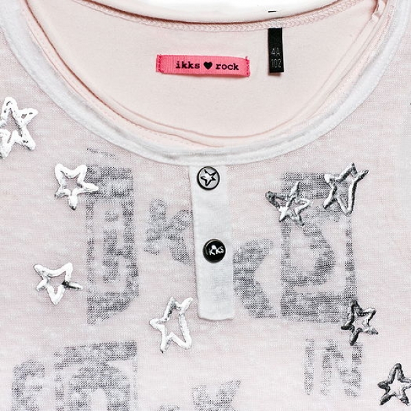 IKKS city black 2in1 top blanc/rose ---size 14y left only---