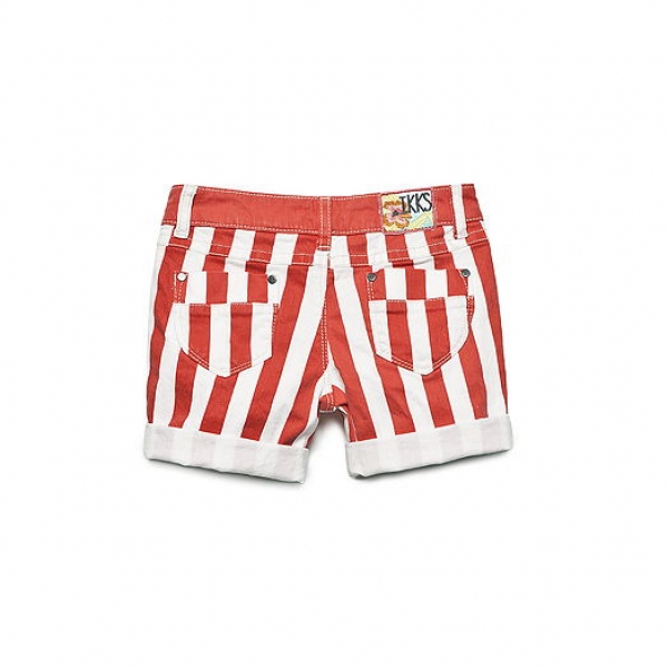 IKKS Sunday Sao Paulo stripy bermuda vermillon