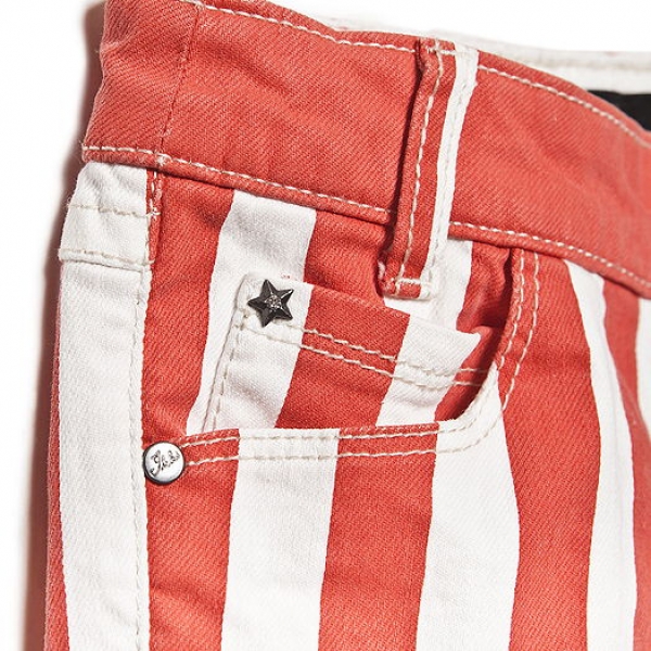 IKKS Sunday Sao Paulo stripy bermuda vermillon