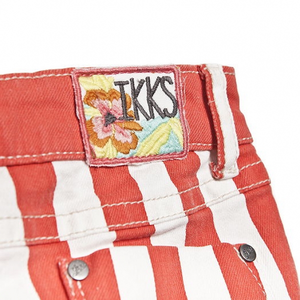 IKKS Sunday Sao Paulo stripy bermuda vermillon