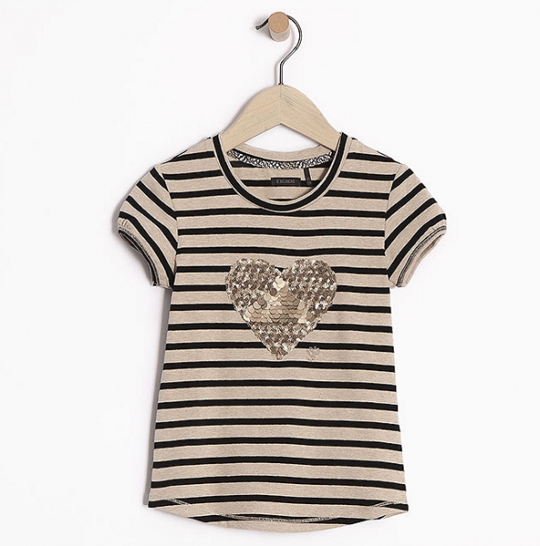 IKKS city chic "heart" t-shirt grege noir rayé