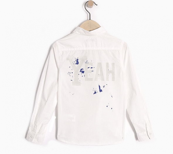 IKKS garcon back to summer shirt "YEAH" blanc