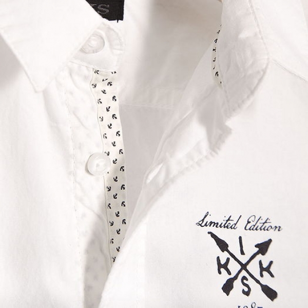 IKKS garcon back to summer shirt "YEAH" blanc