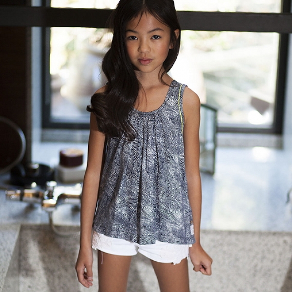 IKKS cargo sleeveless tunic top navy africain