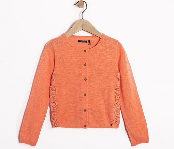IKKS distri Fein-Strickjacke corail fluo