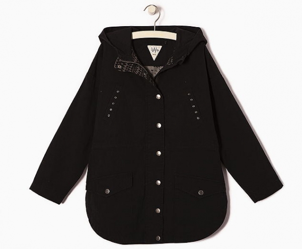 WAY by IKKS 100% jacket summer parka noir ---size S/14y left only---