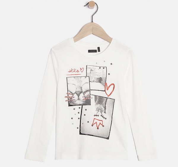 IKKS city black Langarmshirt Fotodruck blanc casse