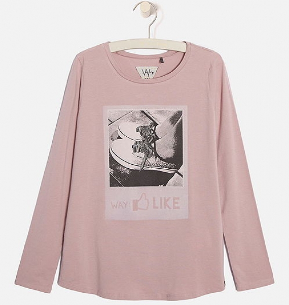 WAY by IKKS city black bi-mat longsleeve rose poudré