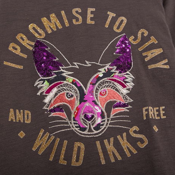 IKKS Nomad Chic embroidered longsleeve gris anthracite